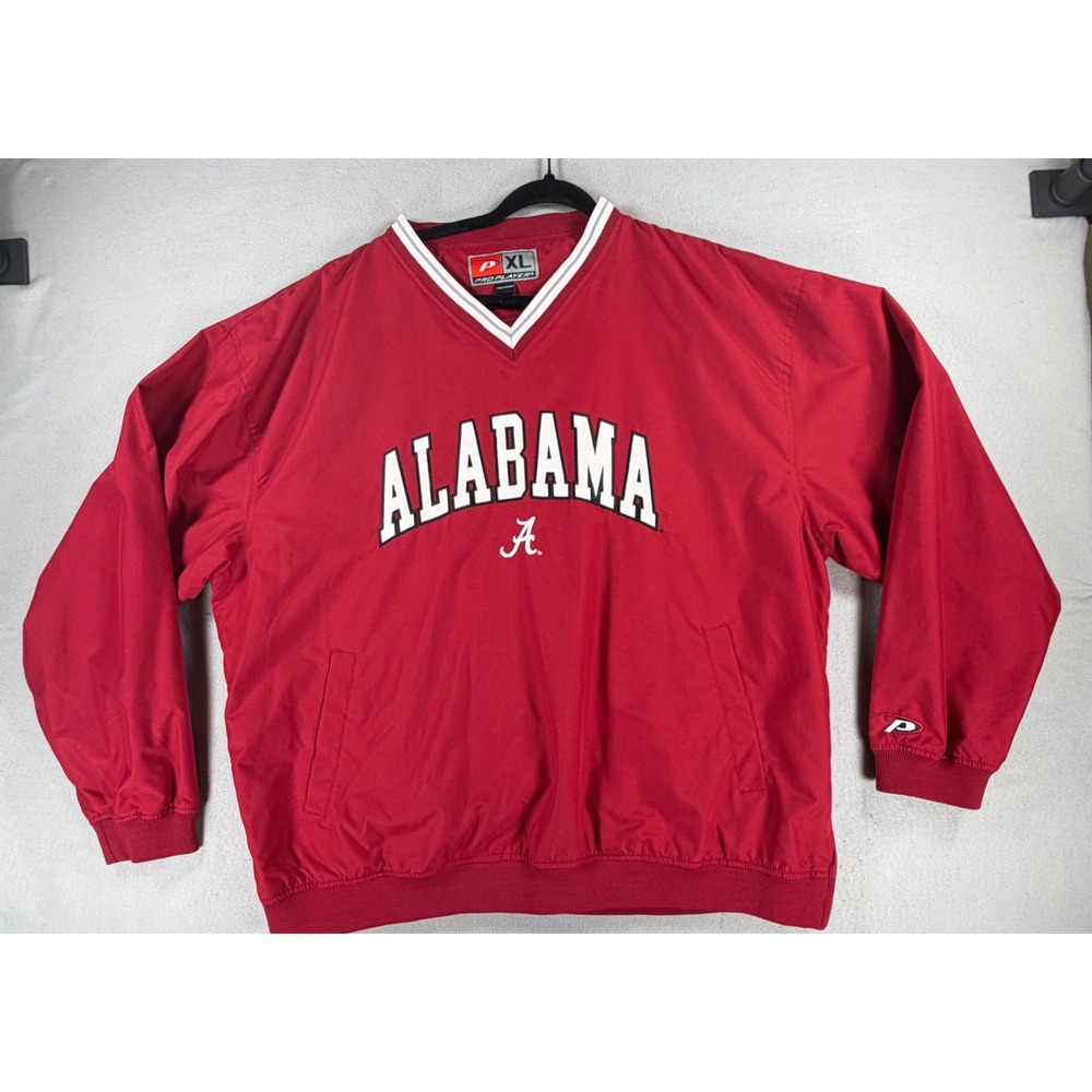 Alabama Crimson Tide Mens XL Red Pullover Windbreaker Jacket Pro Player NCAA
